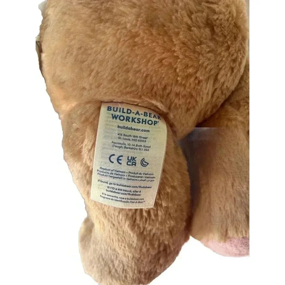 Build A Bear Workshop BAB Tan Bunny Rabbit 16" Plush With White Dress - Picture 7 of 8